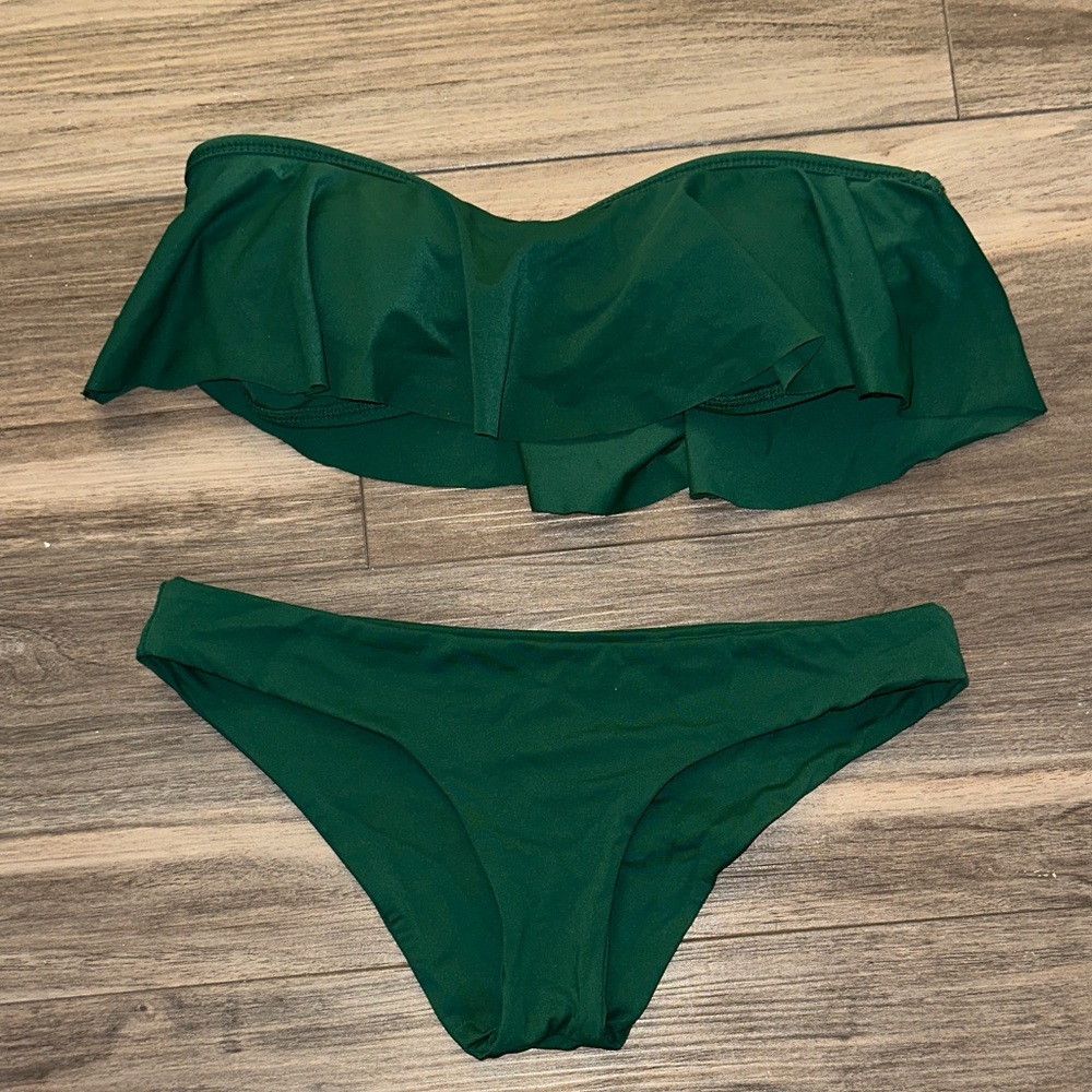 Emerald Green Ruffle Bikini Set